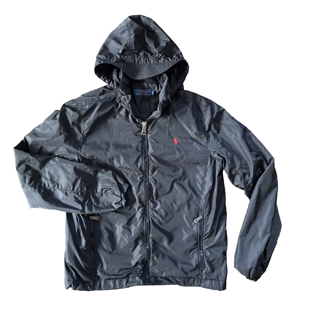 Polo Ralph Lauren Packable Hooded Water Repellant Windbreaker Jacket Men S Black
